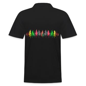 Bunter Wald bunt Bäume Baum - Männer Poloshirt - Schwarz - Hinten - Kai (181cm)