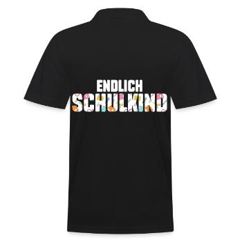 Schüler Schulanfang Einschulung Schulkind - Männer Poloshirt - Schwarz - Hinten - Kai (181cm)