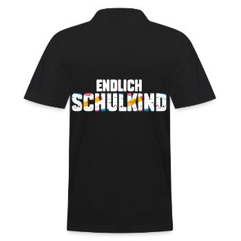 Schüler Schulanfang Einschulung Schulkind - Männer Poloshirt - Schwarz - Hinten - Kai (181cm)