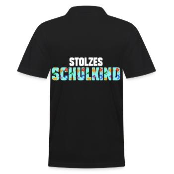 Schüler Schulanfang Einschulung Schulkind - Männer Poloshirt - Schwarz - Hinten - Kai (181cm)