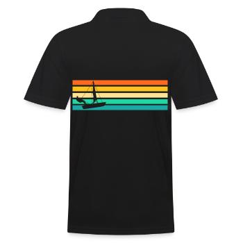 Segelboot Retro Segler Segeln - Männer Poloshirt - Schwarz - Hinten - Kai (181cm)