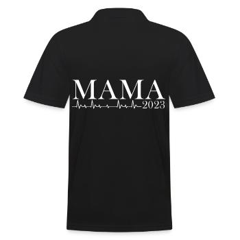 Mutter 2023 Schwanger Werdende Mama - Männer Poloshirt - Schwarz - Hinten - Kai (181cm)