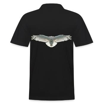 Schneeeule Eule Polygon Vogel Tier Wildtier Uhu - Männer Poloshirt - Schwarz - Hinten - Kai (181cm)