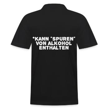 Lustiger Alkohol Spruch kann Spuren enthalten - Männer Poloshirt - Schwarz - Hinten - Kai (181cm)