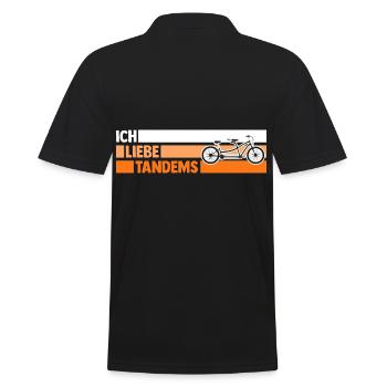 Fahrrad Radfahrer Tandem - Männer Poloshirt - Schwarz - Hinten - Kai (181cm)