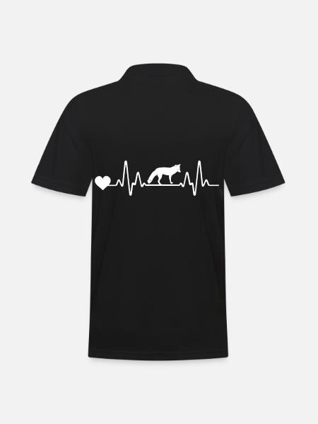 Heartbeat Fox - Men's Polo Shirt - black