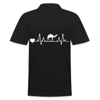 Herzschlag Kamel - Männer Poloshirt - Schwarz - Hinten - Kai (181cm)