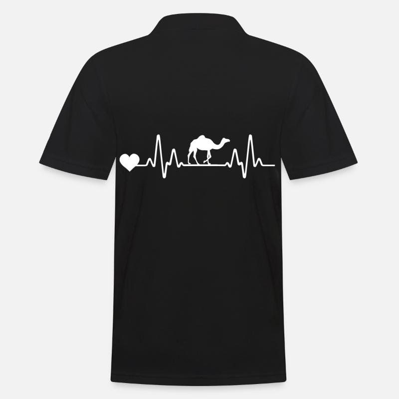 Herzschlag Kamel - Männer Poloshirt - Schwarz