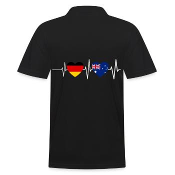 Australier Deutscher Herzschlag Deutschland Austra - Männer Poloshirt - Schwarz - Hinten - Kai (181cm)