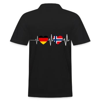Allemagne Norvège Battement de Coeur Cadeau - Polo Homme - noir - Dos - Kai (181cm)
