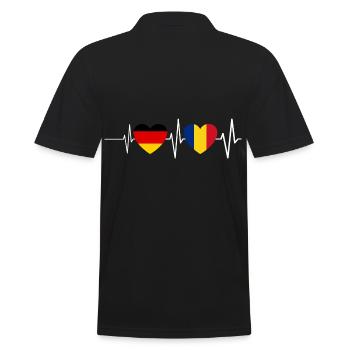 Romanians Germany Romania Heartbeat - Men's Polo Shirt - black - Back - Kai (181cm)