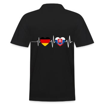 Slowake Deutschland Slowakei Herzschlag - Männer Poloshirt - Schwarz - Hinten - Kai (181cm)
