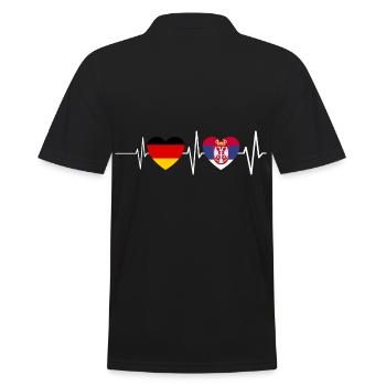 Serben Deutschland Serbien Herzschlag Geschenk - Männer Poloshirt - Schwarz - Hinten - Kai (181cm)