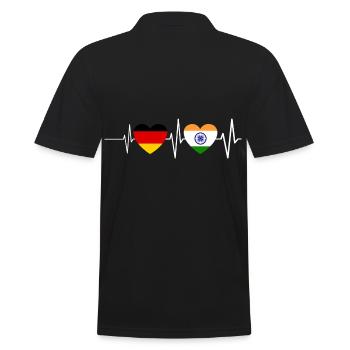 Allemagne Inde Herzschlag Drapeau Indien Inde - Polo Homme - noir - Dos - Kai (181cm)