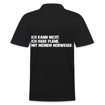 Pferd Reitsport Reiten Pferdesport Norweger - Männer Poloshirt - Schwarz - Hinten - Kai (181cm)