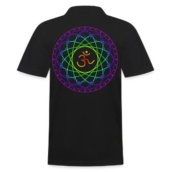 Sacred geometry with Om symbol - Men's Polo Shirt - black - Back - Kai (181cm)