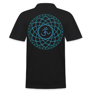Sacred geometry with Om symbol - Men's Polo Shirt - black - Back - Kai (181cm)