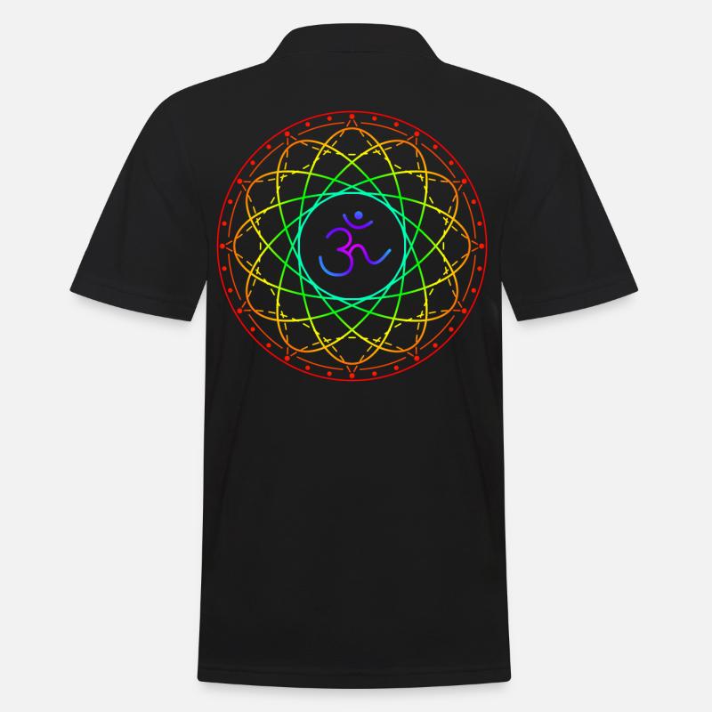 Géométrie sacrée avec symbole Om - Polo Homme - noir