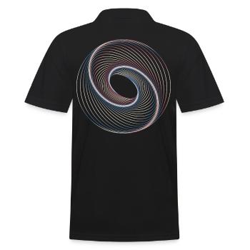 Sacred geometry spiral - Men's Polo Shirt - black - Back - Kai (181cm)