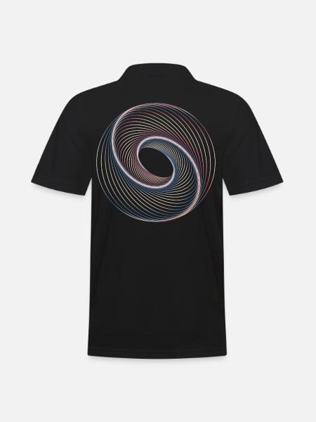 Heilige Geometrie Spiralle - Männer Poloshirt - Schwarz