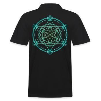 Merkaba Sacred Geometry - Men's Polo Shirt - black - Back - Kai (181cm)