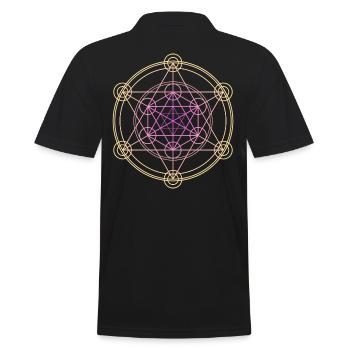 Merkaba Sacred Geometry - Men's Polo Shirt - black - Back - Kai (181cm)