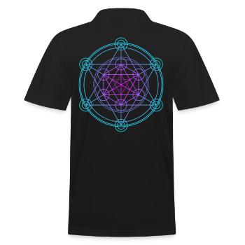 Merkaba Sacred Geometry - Men's Polo Shirt - black - Back - Kai (181cm)