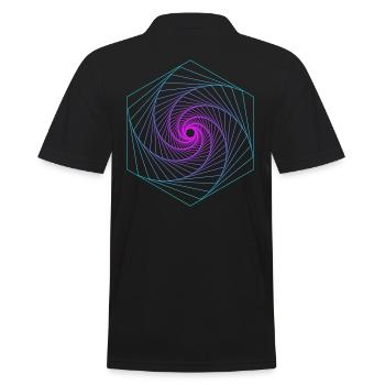 Sacred Geometry Spiralle - Men's Polo Shirt - black - Back - Kai (181cm)