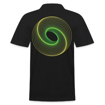 Sacred Geometry Spiralle - Men's Polo Shirt - black - Back - Kai (181cm)