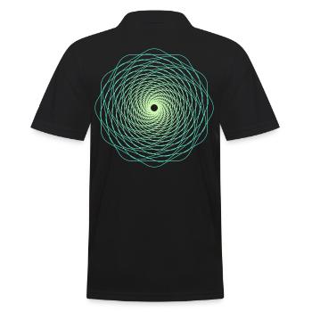 Sacred Geometry Spiralle - Men's Polo Shirt - black - Back - Kai (181cm)