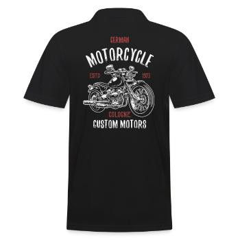 Motorcycle Cologne German Custom Motors - Men's Polo Shirt - black - Back - Kai (181cm)