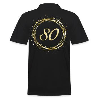 80 - Männer Poloshirt - Schwarz - Hinten - Kai (181cm)