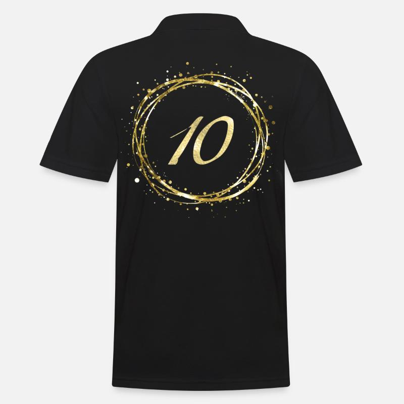 10 - Männer Poloshirt - Schwarz