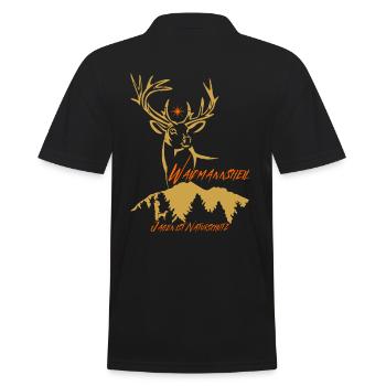 Jäger Geschenk Waidmannsheil-Jagen ist Naturschutz - Männer Poloshirt - Schwarz - Hinten - Kai (181cm)