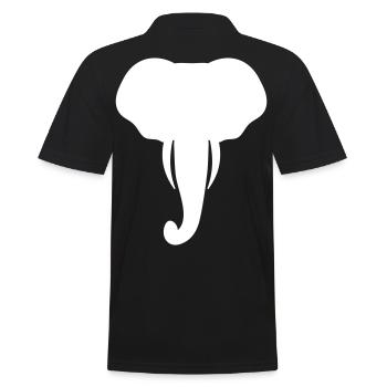 Cool Elephant Head Gift - Men's Polo Shirt - black - Back - Kai (181cm)
