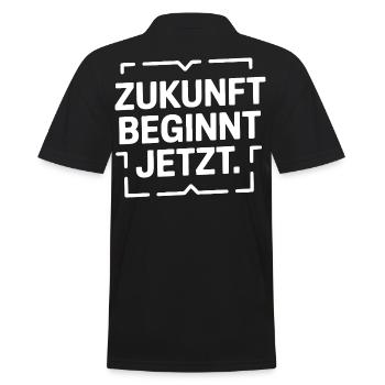 Motivation: Zukunft beginnt jetzt - Männer Poloshirt - Schwarz - Hinten - Kai (181cm)