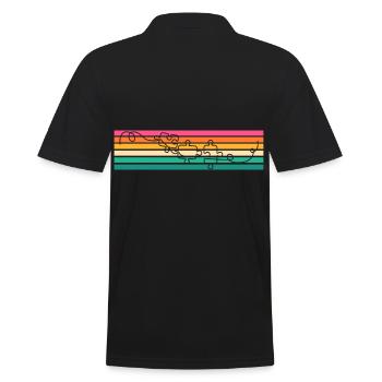 Puzzlefan Puzzler Puzzleteile Retro Puzzle - Männer Poloshirt - Schwarz - Hinten - Kai (181cm)