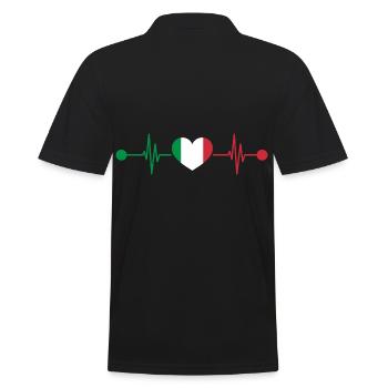 Heartbeat Italia Italian Italy - Men's Polo Shirt - black - Back - Kai (181cm)