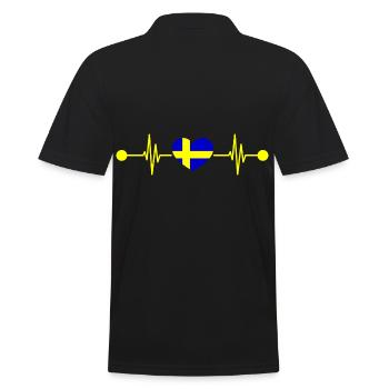 Herzschlag Skandinavien Schwede Schweden - Männer Poloshirt - Schwarz - Hinten - Kai (181cm)