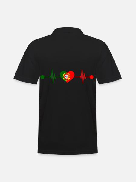 Heartbeat Portugais Portugal - Polo Homme - noir