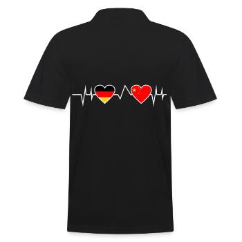 Chinese Deutscher Herzschlag Deutschland China - Männer Poloshirt - Schwarz - Hinten - Kai (181cm)