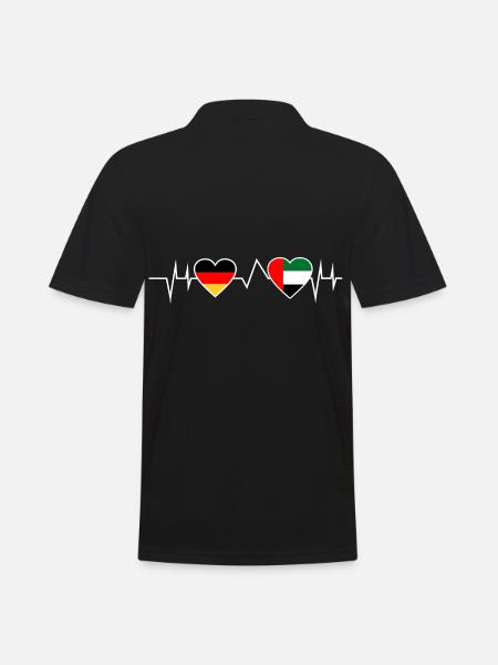 Deutschland Dubai Herzschlag Geschenk - Männer Poloshirt - Schwarz