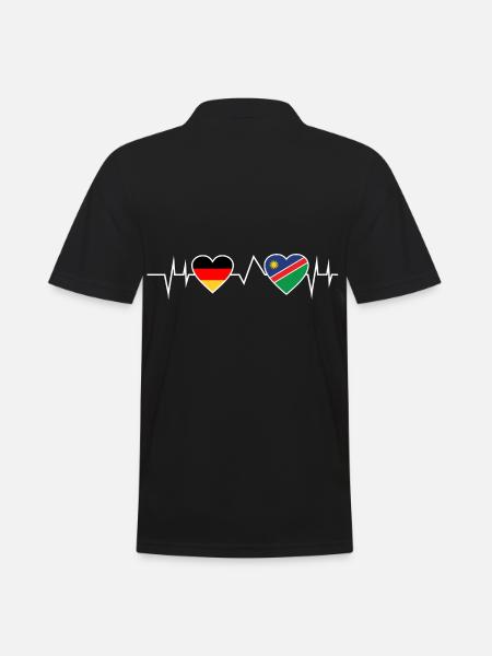 Germany Namibia Heartbeat Gift - Men's Polo Shirt - black