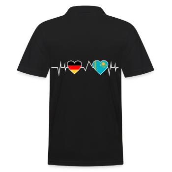 Deutschland Kasachstan Herzschlag Kasache - Männer Poloshirt - Schwarz - Hinten - Kai (181cm)