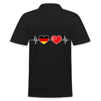 Heartbeat Germany Turkey - Men's Polo Shirt - black - Back - Kai (181cm)