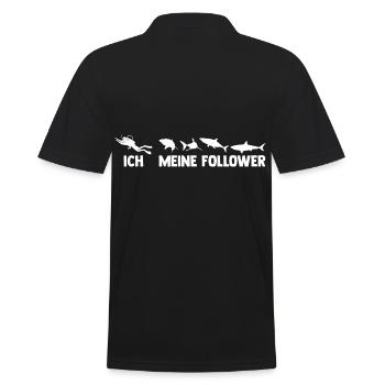 Fische Taucher Tauchen Haifisch - Männer Poloshirt - Schwarz - Hinten - Kai (181cm)