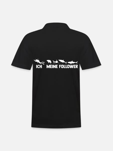 Fische Taucher Tauchen Haifisch - Männer Poloshirt - Schwarz