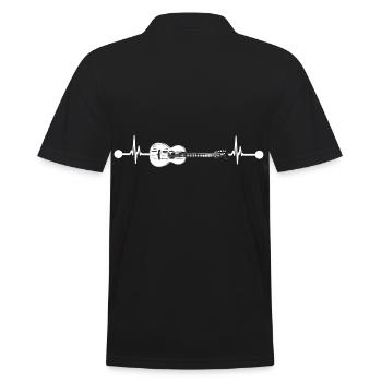 Gitarren Herzschlag Gitarre Frequenz Musik Design - Männer Poloshirt - Schwarz - Hinten - Kai (181cm)