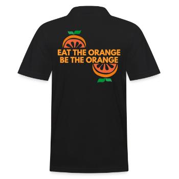 eat the orange be the orange - Männer Poloshirt - Schwarz - Hinten - Kai (181cm)