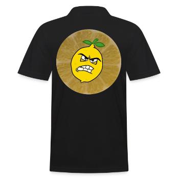 saure Zitrone ist sauer - Männer Poloshirt - Schwarz - Hinten - Kai (181cm)